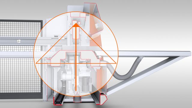 Sophisticated power triangle on the cutting line for permanently ideal sawing performance Sophisticated power triangle on the cutting line for permanently ideal sawing performance