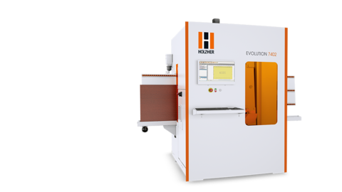 The HOLZHER EVOLUTION 7402 EVOLUTION 7402, the vertical drilling and cutting center from HOLZ-HER